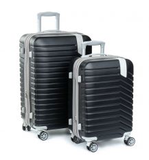 Дорожная Чемодан 2/1 ABS-пластик 8347 black змейка Дорожная Чемодан 2/1 ABS-пластик 8347 black змейка