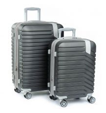 Дорожная Чемодан 2/1 ABS-пластик 8347 grey змейка Дорожная Чемодан 2/1 ABS-пластик 8347 grey змейка